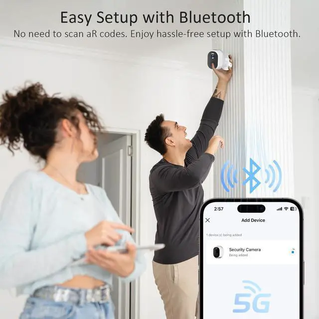 Alt view image 6 of 7 - Gadpiparty Security Cameras Wireless Outdoor, tuya 5g Security Camera, 2K HD Home Security System 4-Cam Kit with 130°-Wide View, 3MP Color Night Vision, Spotlight,IP65 Waterproof, Support Alexa,Cloud