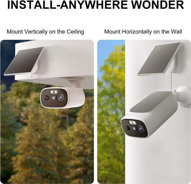 Alt view image 5 of 7 - 2K Solar Security Cameras Wireless Outdoor-2.4/5Ghz WiFi Cameras for Home Security, AI Motion Detection, Color Night Vision, SD Card/Cloud Storage, Waterproof, Work with Alexa/Google Home (4 Cameras)