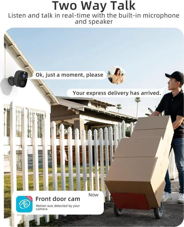 Alt view image 5 of 7 - 5G/2.4G WiFi Security Cameras Wireless Outdoor, 2K 5G Security Camera with AI Motion Detection, Color Night Vision, Siren, IP65, 2-Way-Audio, Support Alexa&Google Assistant, Cloud/SD (1)