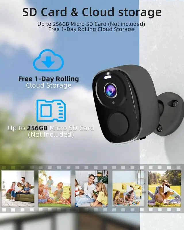 Alt view image 6 of 7 - 5G/2.4G WiFi Security Cameras Wireless Outdoor, 2K 5G Security Camera with AI Motion Detection, Color Night Vision, Siren, IP65, 2-Way-Audio, Support Alexa&Google Assistant, Cloud/SD (1)