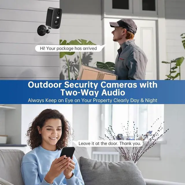 Alt view image 4 of 7 - 2K Wireless Security Cameras Outdoor, Battery-Powered Cameras with AI Motion Detection, Color Night Vision, Spotlight, 2-Way Talk, Siren Alarm, IP65,Cloud/SD Storage for Home Security 2pack
