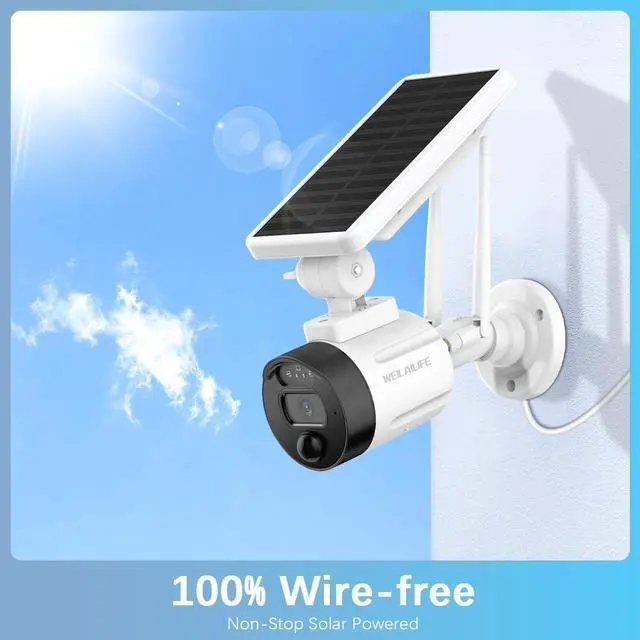 Alt view image 2 of 5 - Gadpiparty 2-Way Audio Outdoor Solar Powered Security Camera System, Wireless Rechargeable Security Cameras System, Home Video Surveillance Camera System