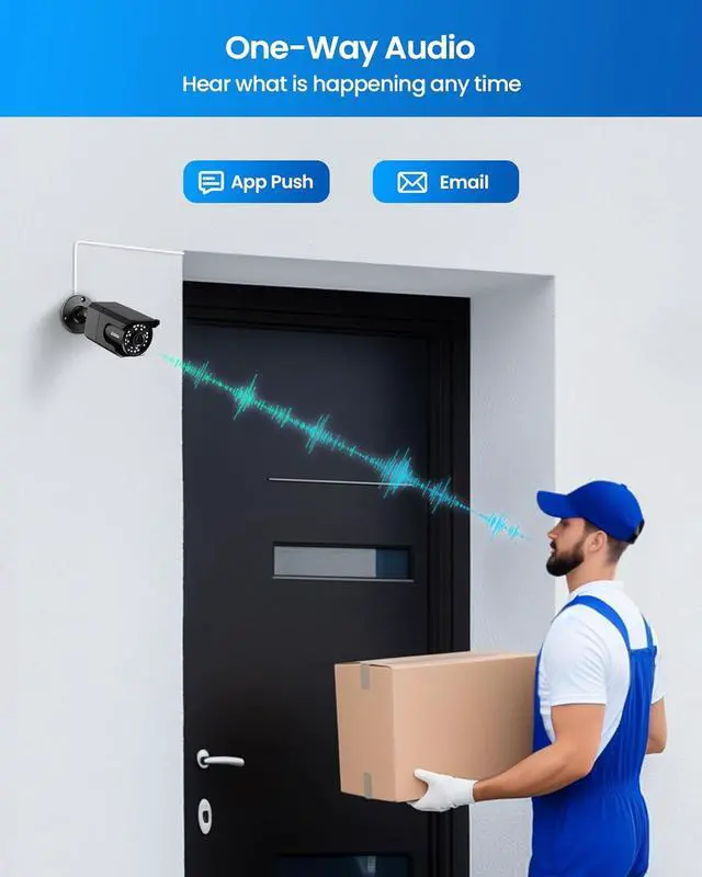 Alt view image 5 of 7 - Gadpiparty ZOSI 4K 8CH PoE Security Camera System (16CH Expandable), H.265+ 8CH NVR with 2TB HDD for 24/7 Record, 5 x 8MP PoE IP Cameras Outdoor Indoor, Human Detection, One-Way Audio, 100ft IR Night