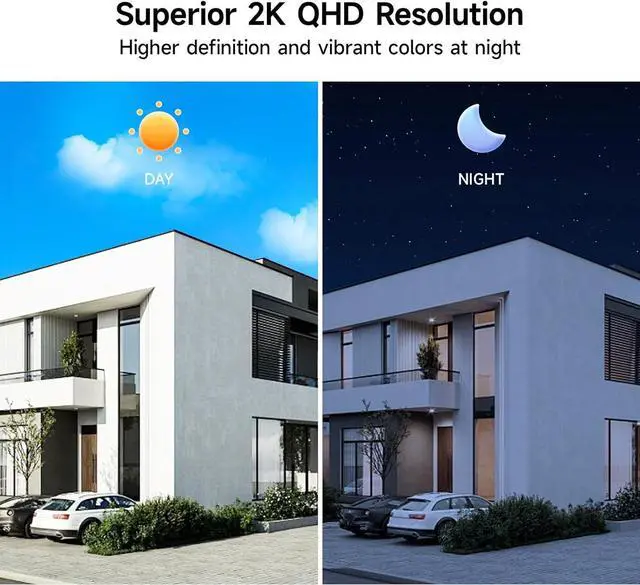 Alt view image 3 of 7 - Security Camera Wireless Outdoor, 2K Pan Rotating 300° Solar Panel Battery Powered WiFi Camera with PIR Human Detection, Color Night Vision, 2-Way Audio, Alarm, Cloud/64GB Memory Card Storage