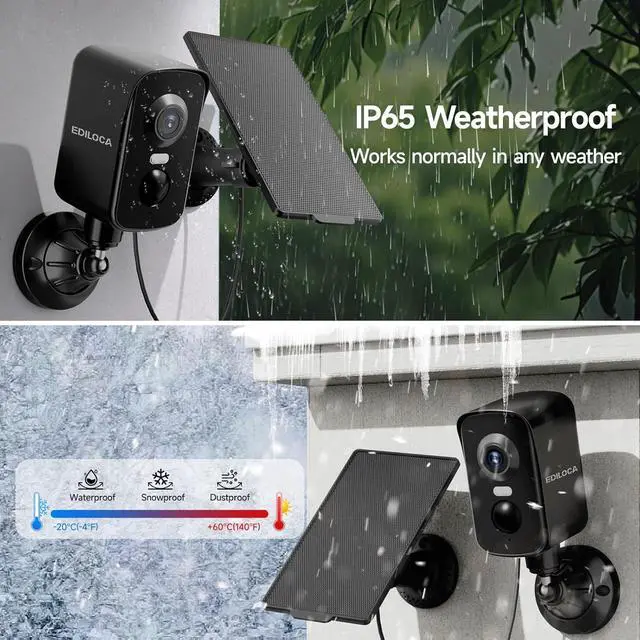 Alt view image 6 of 7 - Security Camera Wireless Outdoor, 2K Pan Rotating 300° Solar Panel Battery Powered WiFi Camera with PIR Human Detection, Color Night Vision, 2-Way Audio, Alarm, Cloud/64GB Memory Card Storage