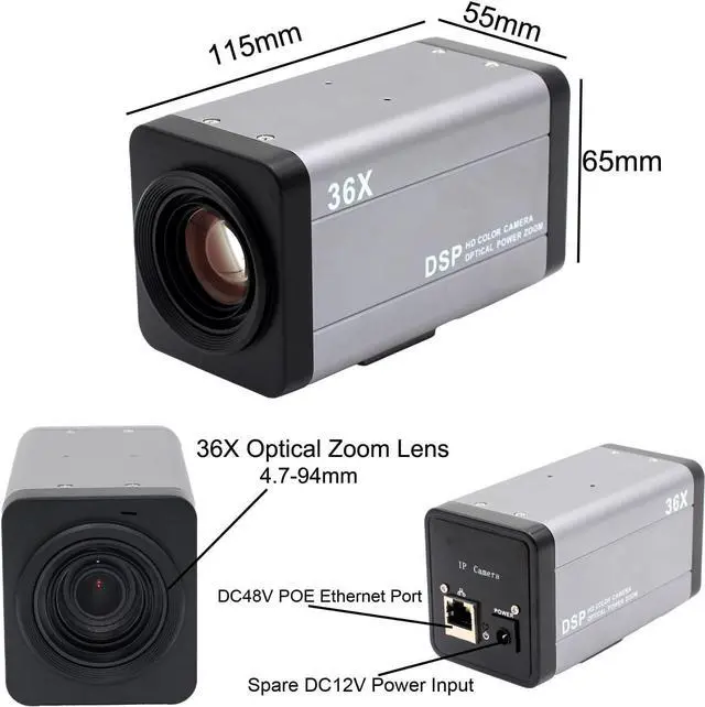 Alt view image 2 of 7 - 4K 8MP 36X Optical Zoom Camera, POE CCTV Network Box Bullet IP Indoor Outdoor Security AI Camera,128G TF Card Included, Two-Ways Audio, Motion Detection Face Recorder, XMEYE
