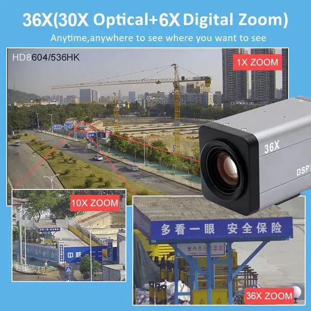 Alt view image 7 of 7 - 4K 8MP 36X Optical Zoom Camera, POE CCTV Network Box Bullet IP Indoor Outdoor Security AI Camera,128G TF Card Included, Two-Ways Audio, Motion Detection Face Recorder, XMEYE