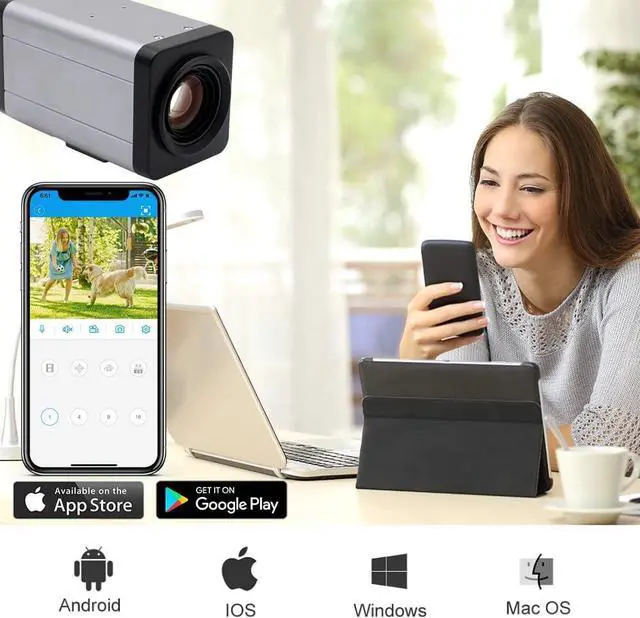 Alt view image 6 of 7 - 4K 8MP 36X Optical Zoom Camera, POE CCTV Network Box Bullet IP Indoor Outdoor Security AI Camera,128G TF Card Included, Two-Ways Audio, Motion Detection Face Recorder, XMEYE