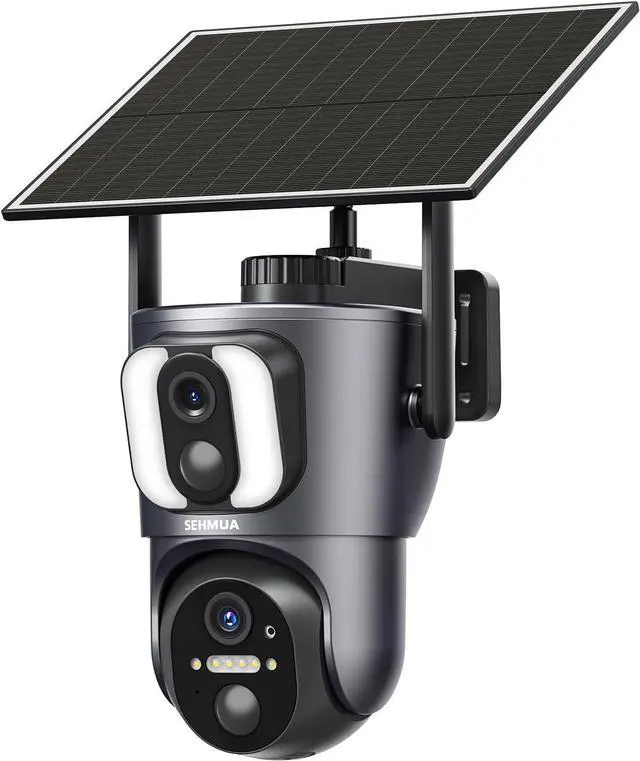 Main image of Gadpiparty SEHMUA Solar Camera Security Outdoor, 2K Dual Cameras for Home Security, 360° View Wi-Fi Dual Lens Linkage Security Cameras Wireless Outdoor, Color Night Vision, Two-Way Talk, IP65 Waterpr