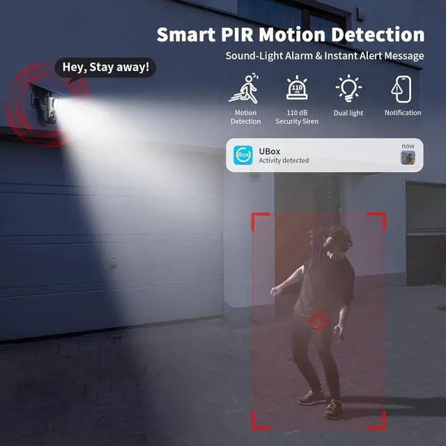 Alt view image 6 of 7 - Gadpiparty SEHMUA Solar Camera Security Outdoor, 2K Dual Cameras for Home Security, 360° View Wi-Fi Dual Lens Linkage Security Cameras Wireless Outdoor, Color Night Vision, Two-Way Talk, IP65 Waterpr