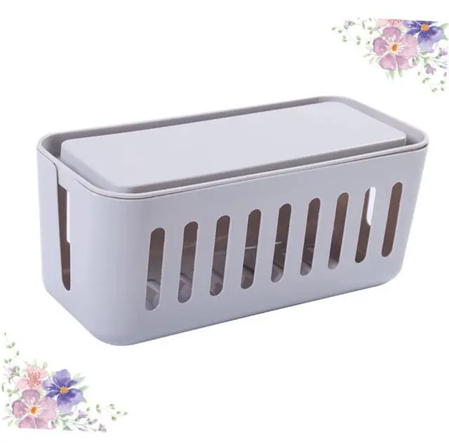 Alt view image 4 of 7 - Gadpiparty Desk Cable Organizer Storage Box with Lid The Wire Storage with Cord Hider for Power Strip Desktop Cable Management Box