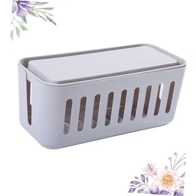 Alt view image 5 of 7 - Gadpiparty Desk Cable Organizer Storage Box with Lid The Wire Storage with Cord Hider for Power Strip Desktop Cable Management Box