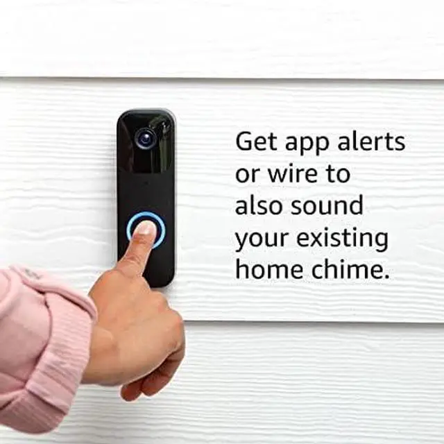 Alt view image 4 of 6 - Blink Video Doorbell + 1 Outdoor 4 smart security camera (4th Gen) with Sync Module 2 | Two-year battery life, motion detection, two-way audio, HD video, Works with Alexa