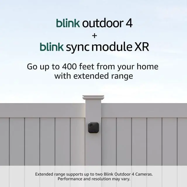 Main image of Blink Outdoor 4 + Sync Module XR  Wire-free smart security camera, two-year battery, go up to 400 feet from your home with extended range  2 camera system