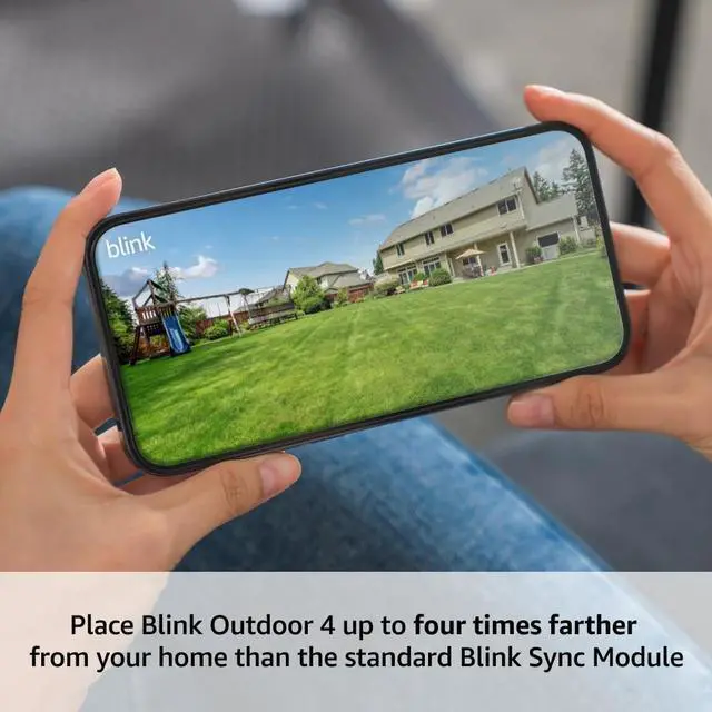 Alt view image 3 of 6 - Blink Outdoor 4 + Sync Module XR  Wire-free smart security camera, two-year battery, go up to 400 feet from your home with extended range  2 camera system