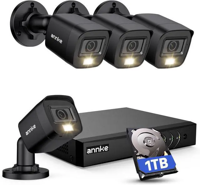 Main image of 8CH H.265+ 3K Lite Wired Security Camera System with AI Human/Vehicle Detection, 4 x 1920TVL 2MP CCTV IP67 Cameras with Smart Dual Light for Outdoor Use, Color Night Vision, 1TB Hard Drive