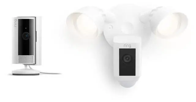 Alt view image 2 of 7 - Ring Floodlight Cam Wired Plus with All-new Ring Indoor Cam, White