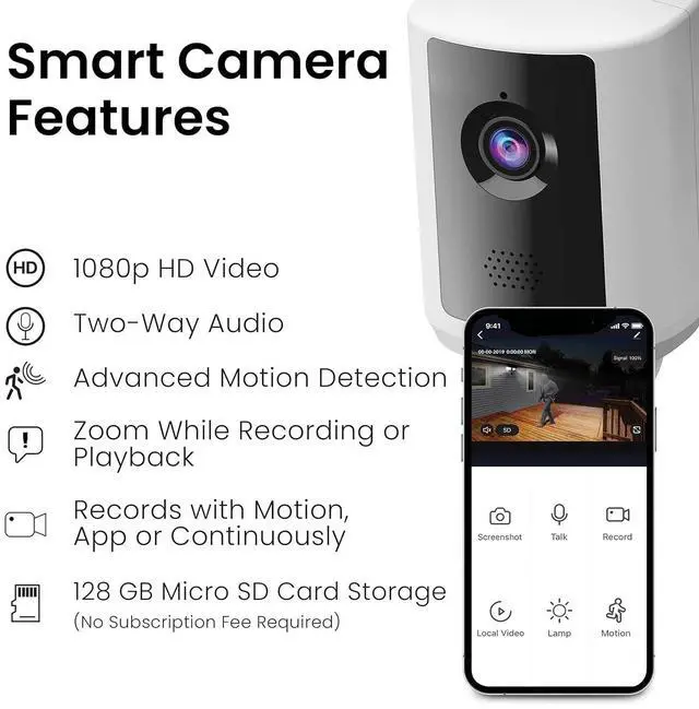 Alt view image 3 of 7 - Feit Electric SEC5000/CAM/WIFI Outdoor LED Smart Security Camera with Motion Sensor, 2-Way Audio, 5000 Lumens Floodlight, Works with Alexa and Google Asst, Alarm, Hardwired, Updated Version of SEC3000