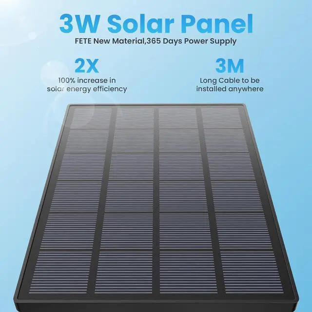 Alt view image 4 of 7 - ieGeek Security Camera Outdoor, 2K Wireless WiFi 360°PTZ Camera, Solar Battery Powered Surveillance Camera with Spotlight/Siren/Motion Detection/3MP Color Night Vision,Compatible with Alexa