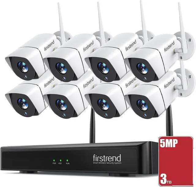 Main image of Wireless Security Cameras System, Firstrend 5MP Continuous Recording Ultra HD 8 Camera for Home Surveillance with 8CH NVR 3TB Hard Drive Night Vision Motion Detection App for Indoor Outdoor Business