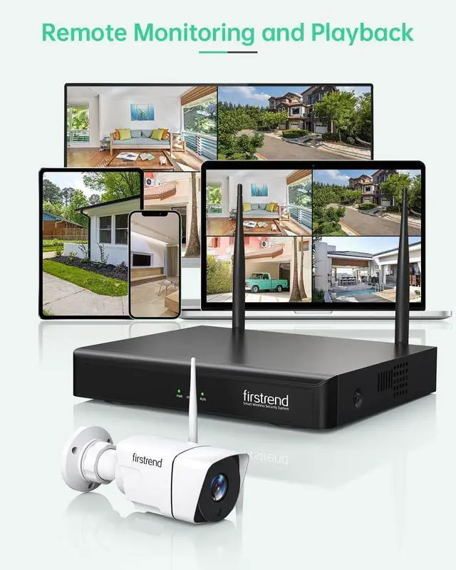 Alt view image 3 of 7 - Wireless Security Cameras System, Firstrend 5MP Continuous Recording Ultra HD 8 Camera for Home Surveillance with 8CH NVR 3TB Hard Drive Night Vision Motion Detection App for Indoor Outdoor Business
