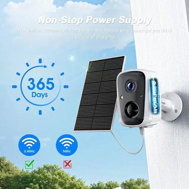 Alt view image 2 of 7 - SANSCO 2K Solar Wireless Security Camera System with 4CH 7" Touchscreen Monitor, 2PCS 4MP WiFi Battery Powered Camera Outdoor with 128GB SD Card, PIR Human Detection, 2-Way Audio, Color Night Vision