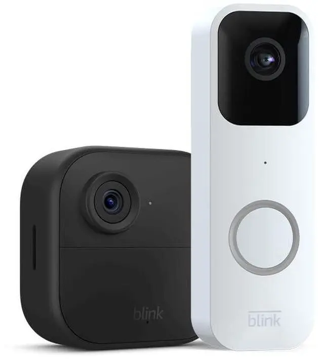 Alt view image 2 of 6 - Blink Video Doorbell + 1 Outdoor 4 smart security camera (4th Gen) with Sync Module 2 | Two-year battery life, motion detection, two-way audio, HD video, Works with Alexa