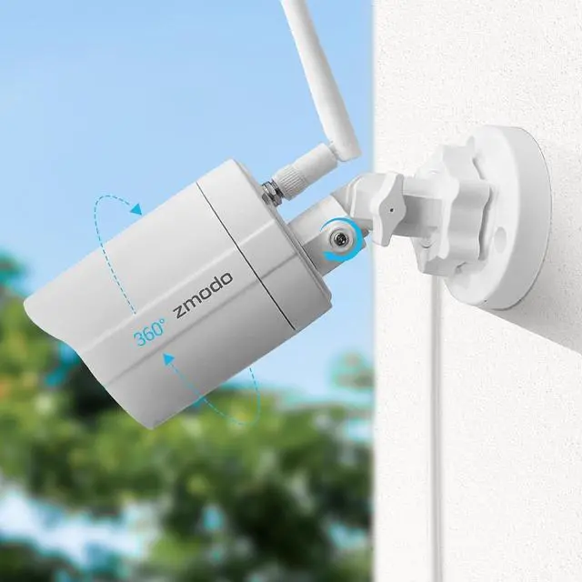 Alt view image 3 of 7 - Zmodo Cameras for Home Security (Indoor & Outdoor Camera Bundle), 1080p HD, IP Camera Wireless WiFi, Motion Detection, Two-Way Talk, Night Vision, Remote View, Cloud Service, Work with Alexa/Google