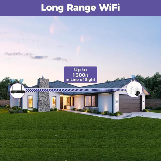 Alt view image 5 of 7 - [Auto-Track & 10X Zoom] XMARTO 10CH WiFi 6 HD PTZ Security Camera System Wireless Outdoor/Indoor, Dual-WiFi 4K NVR with 8X Rotate 6MP Home Cams, 1TB HDD (Plug-in 24/7 Surveillance, WiFi-Relay)