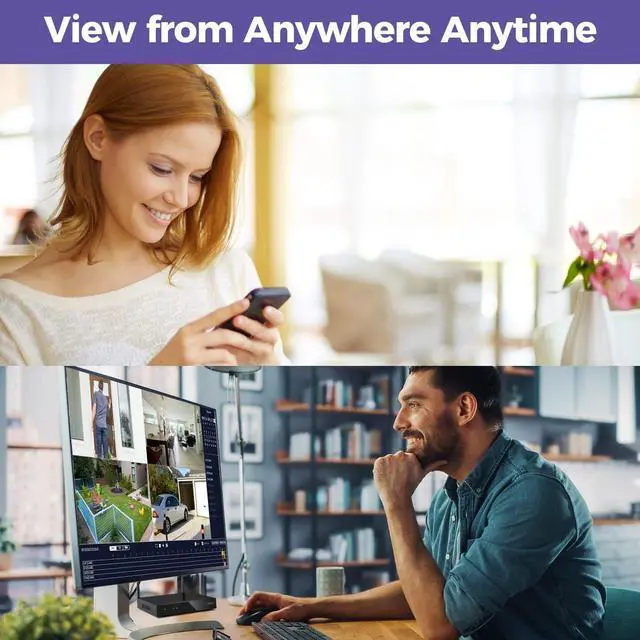 Alt view image 2 of 7 - [Auto-Track & 10X Zoom] XMARTO 10CH WiFi 6 HD PTZ Security Camera System Wireless Outdoor/Indoor, Dual-WiFi 4K NVR with 8X Rotate 6MP Home Cams, 1TB HDD (Plug-in 24/7 Surveillance, WiFi-Relay)