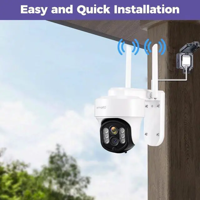 Alt view image 4 of 7 - [Auto-Track & 10X Zoom] XMARTO 10CH WiFi 6 HD PTZ Security Camera System Wireless Outdoor/Indoor, Dual-WiFi 4K NVR with 8X Rotate 6MP Home Cams, 1TB HDD (Plug-in 24/7 Surveillance, WiFi-Relay)