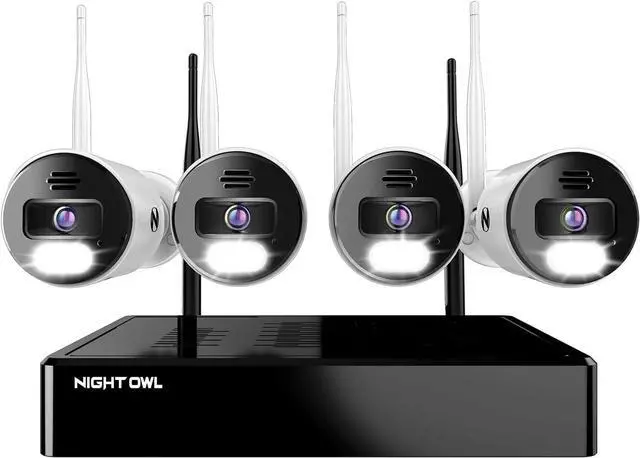 Main image of Night Owl 10 Channel Bluetooth Video Home Security Camera System with (4) Wi-Fi IP 4K HD Indoor/Outdoor Spotlight Cameras 2-Way Audio and 1TB Hard Drive, BTWN8-4L1