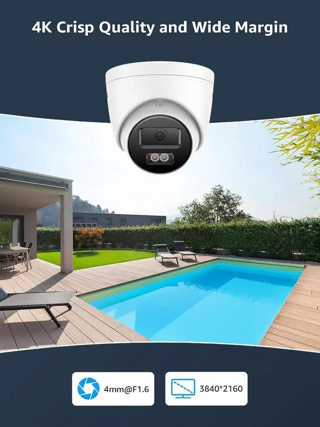Alt view image 2 of 7 - ANNKE H800 4K PoE Security Camera System with Audio Recording, 8 Channel 4K H.265+ NVR with 5Pcs 8MP IP Turret Cameras, Wide-Angle, IP67 Weatherproof, 100 FT EXIR Night Vision with Smart IR, 2TB HDD