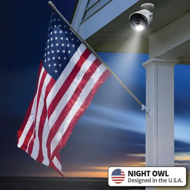 Alt view image 3 of 7 - Night Owl Power Over Ethernet 12 Channel NVR Video Home Security Camera System with (6) Wired IP 4K HD Indoor/Outdoor Deterrence Cameras and 2TB Hard Drive (Add up to 4 Wi-Fi Cameras)