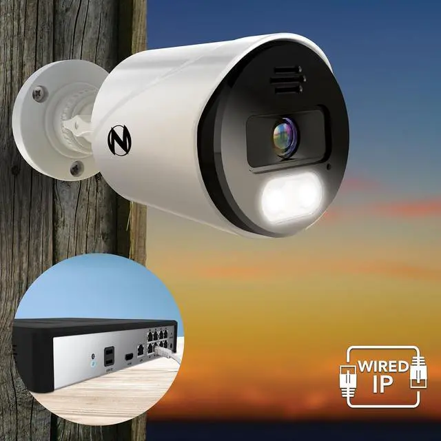 Alt view image 6 of 7 - Night Owl Power Over Ethernet 12 Channel NVR Video Home Security Camera System with (6) Wired IP 4K HD Indoor/Outdoor Deterrence Cameras and 2TB Hard Drive (Add up to 4 Wi-Fi Cameras)