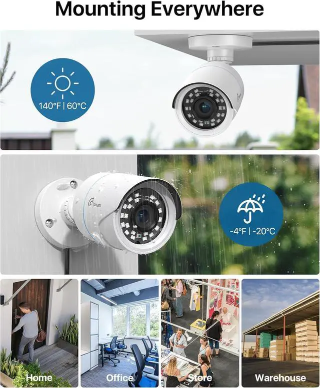 Alt view image 5 of 7 - DVR Security Camera System 1080p, AI Human Vehicle Detection, 8CH 4 Cams H.265+ DVR & 1TB HDD Wired CCTV Home Surveillance Cameras Indoor Outdoor, Night Vision, Remote Access, App Email Alert