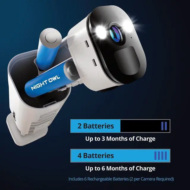 Alt view image 6 of 7 - Night Owl 8 Channel Wi-Fi Video Home Security Hub with (4) Battery-Powered Wi-Fi 2K HD Indoor/Outdoor Spotlight Cameras with 2-Way Audio and 64GB microSD Card (Expandable up to 8 Cameras)