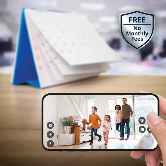 Alt view image 7 of 7 - Night Owl 8 Channel Wi-Fi Video Home Security Hub with (4) Battery-Powered Wi-Fi 2K HD Indoor/Outdoor Spotlight Cameras with 2-Way Audio and 64GB microSD Card (Expandable up to 8 Cameras)