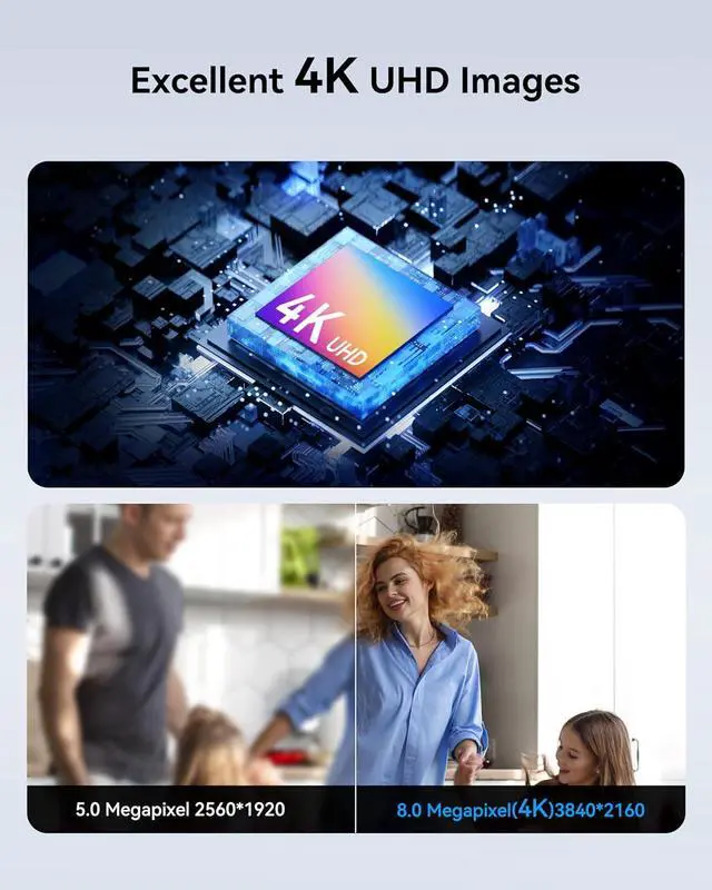 Alt view image 2 of 7 - Swann Pro 4K Ultra HD Security Camera System, 8 Channel 4pcs PoE IP Cameras, Cat5e Wired NVR System with 1TB HDD, Color Night Vision, LED Light, True Detect, 24/7 Surveillance CCTV, Indoor/Outdoor