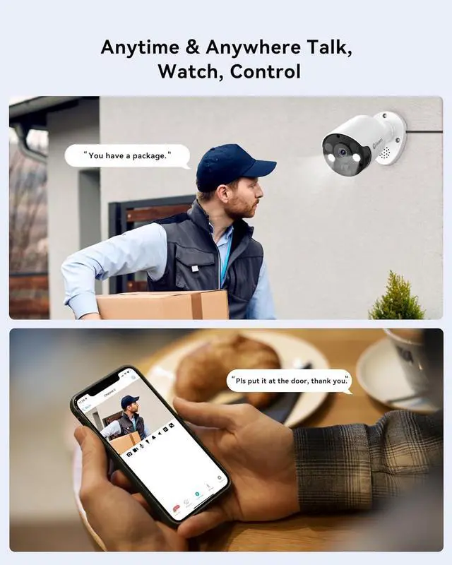 Alt view image 7 of 7 - Swann Pro 4K Ultra HD Security Camera System, 8 Channel 4pcs PoE IP Cameras, Cat5e Wired NVR System with 1TB HDD, Color Night Vision, LED Light, True Detect, 24/7 Surveillance CCTV, Indoor/Outdoor