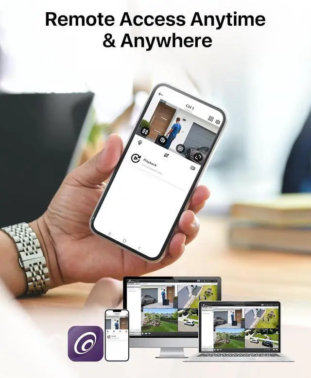 Alt view image 5 of 7 - Wired Security Camera System, AI Human/Vehicle Detection, 2MP HD 1920TVL Surveillance CCTV Dome Cameras Indoor Outdoor, H.265+ 8CH DVR & 1TB HDD, Night Vision, Smart Playback, Remote Access
