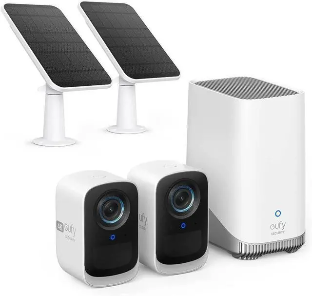 Main image of eufy security S300 eufyCam 3C 2-Cam Kit, Security Camera Outdoor Wireless, 4K Camera, Expandable Local Storage up to 16TB, Face Recognition AI, Spotlight, Color Night Vision, No Monthly Fee