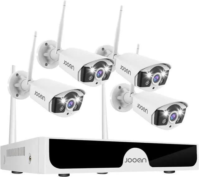 Main image of JOOAN 3MP Wireless Security Camera System Outdoor [H.265+ System & 2 Way Audio] 10CH NVR&4 WiFi Cameras for Home Surveillance IP67 Weatherproof Color Night Vision Motion/Human Detection&Alert