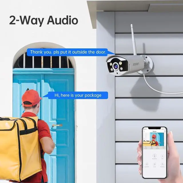 Alt view image 4 of 7 - JOOAN 3MP Wireless Security Camera System Outdoor [H.265+ System & 2 Way Audio] 10CH NVR&4 WiFi Cameras for Home Surveillance IP67 Weatherproof Color Night Vision Motion/Human Detection&Alert