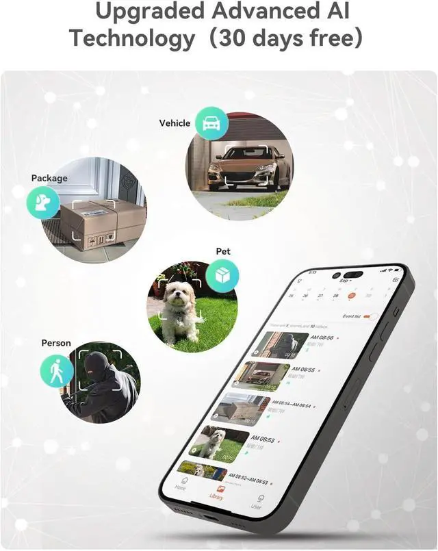 Alt view image 7 of 7 - LongPlus Security Cameras Wireless Outdoor, Solar Wireless Cameras for Home Security, Battery WiFi Cameras Outdoor PTZ 360° Security Camera with Floodlight Color Night Vision Motion Sensor Alarm