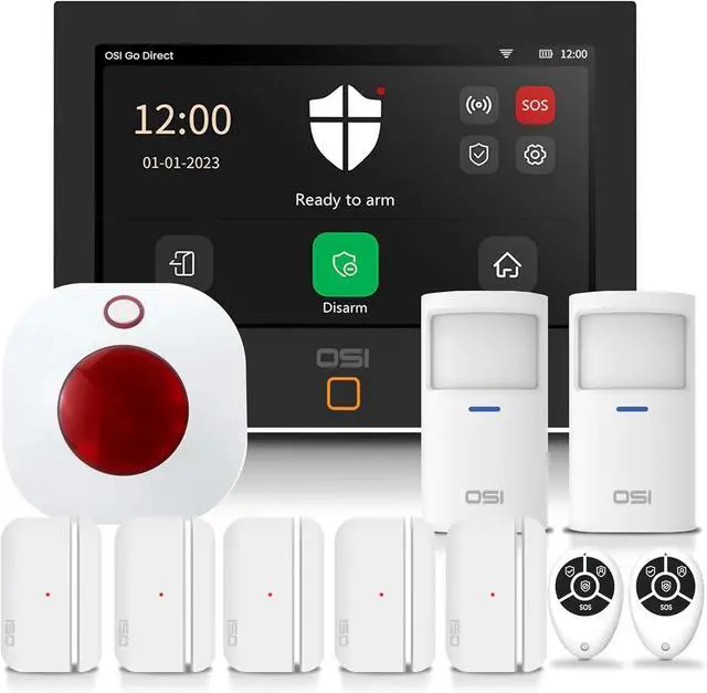 Main image of Alarm System for Home Security (Gen 2)11 piece. DIY, Touch Screen, Motion Detection, Contact sensors, Wireless Siren, Remotes, Phone App, Compatible with Alexa, Continuous Updates,NO Monthly Fees