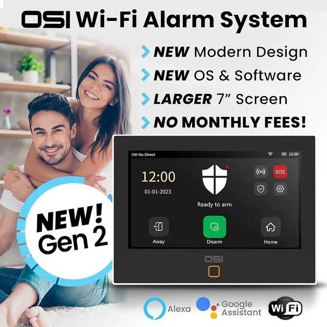 Alt view image 2 of 7 - Alarm System for Home Security (Gen 2)11 piece. DIY, Touch Screen, Motion Detection, Contact sensors, Wireless Siren, Remotes, Phone App, Compatible with Alexa, Continuous Updates,NO Monthly Fees