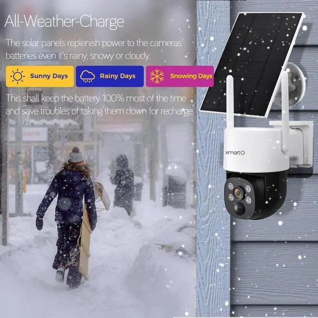Alt view image 5 of 7 - xmartO [Night Color] 2K HD Wireless Solar Security Camera System with Starlight Color Night Vision, PTZ Control, Long Range WiFi6, Easy Mobile View, HDMI View on Monitor/TV, 0 Monthly Fee, 1TB HDD