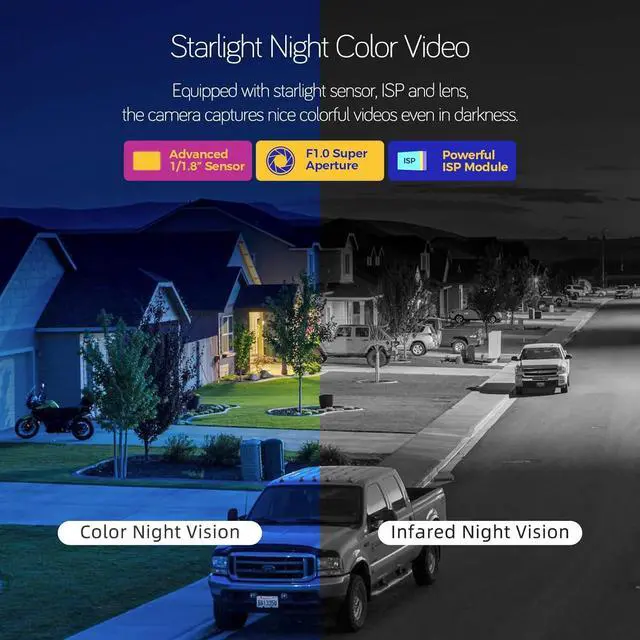 Alt view image 3 of 7 - xmartO [Night Color] 6-Cam 2K HD Wireless Solar Security Camera System with Starlight Color Night Vision, PTZ Control, Long Range WiFi6, Easy Mobile View, 0 Monthly Fee, 1TB HDD