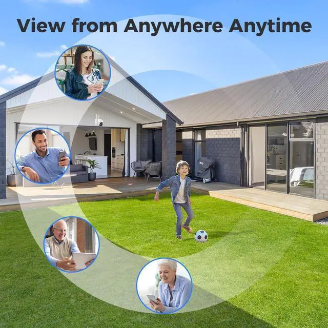 Alt view image 2 of 7 - [WiFi 6 & 10X Zoom] XMARTO Wireless PTZ Security Camera System Outdoor with 10X Zoom and AI Auto Tracking, 6MP Dual-Lens Cameras, 12" LCD Monitor NVR/DVR and 1TB HDD Included